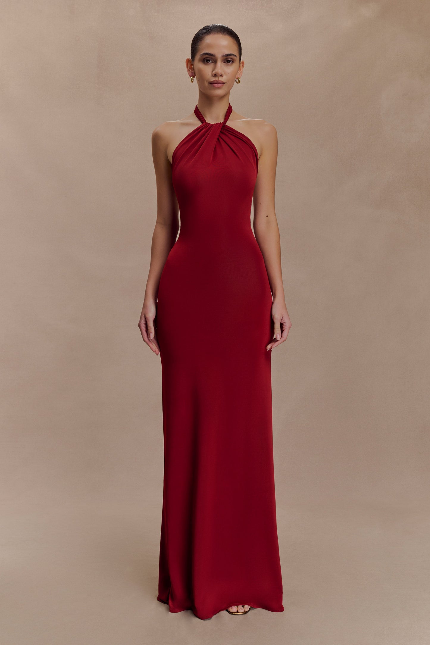 Aurelia Slinky Halter Maxi Dress