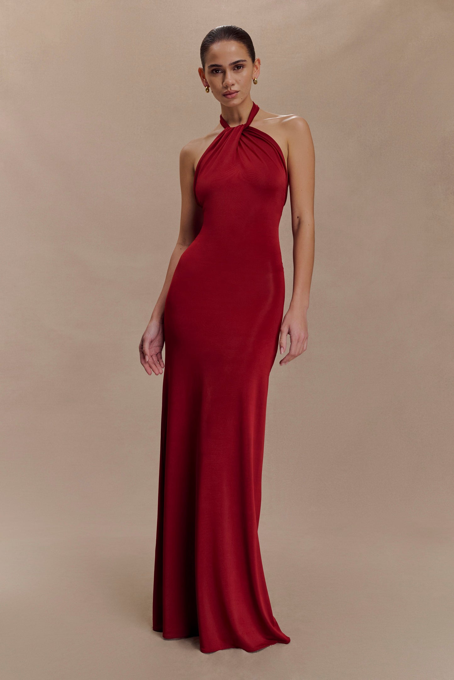 Aurelia Slinky Halter Maxi Dress