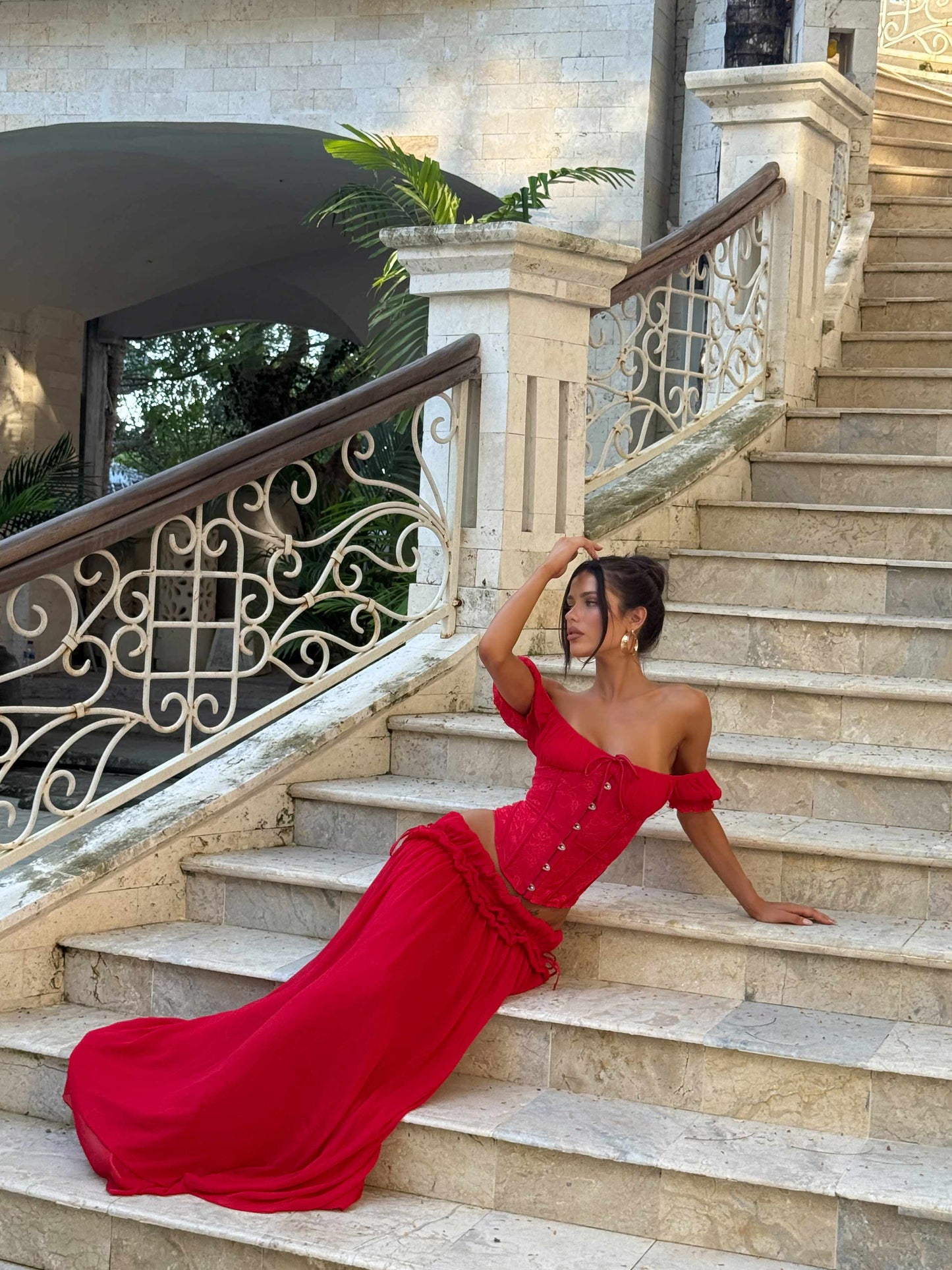 LUBELA MAXI SKIRT RED Maxi Skirt