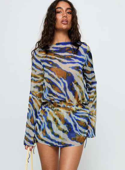Get Closer Backless Blue Zebra