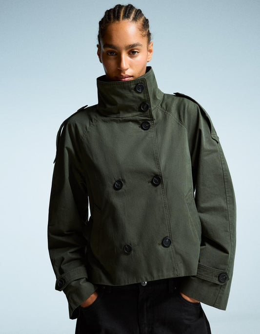 Cropped trench coat