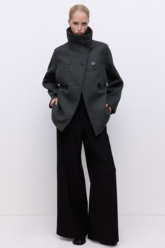 Jacket with stand-up collar
