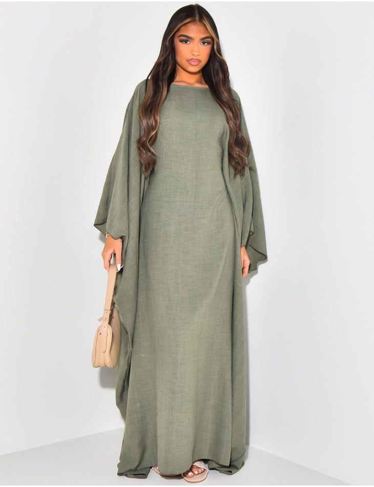 Abaya dress with a tie waist