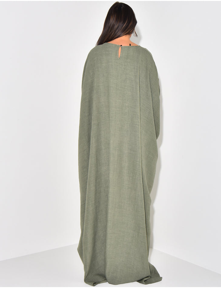 Abaya dress with a tie waist