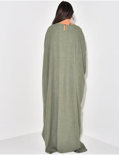 Abaya dress with a tie waist