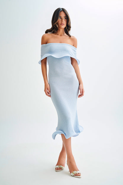 Mollie Off Shoulder Knit Midi Dress