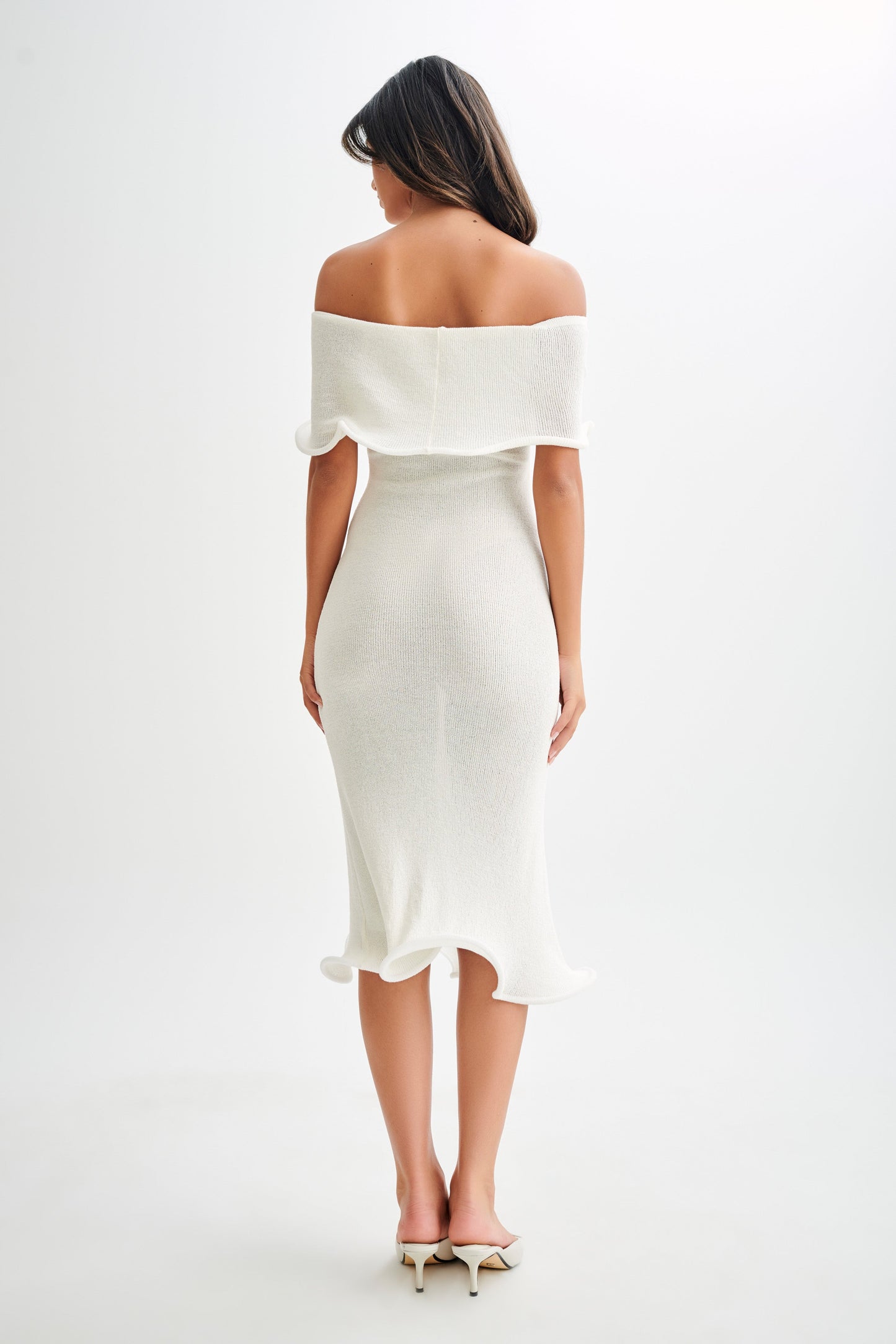 Mollie Off Shoulder Knit Midi Dress
