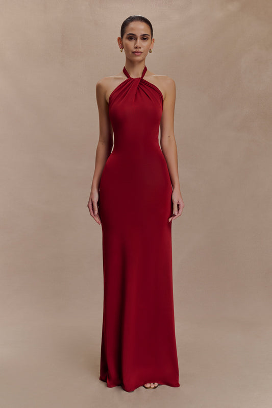 Aurelia Slinky Halter Maxi Dress