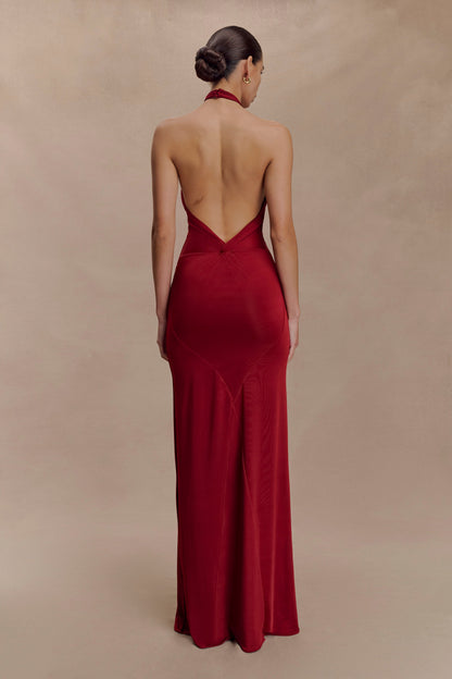Aurelia Slinky Halter Maxi Dress