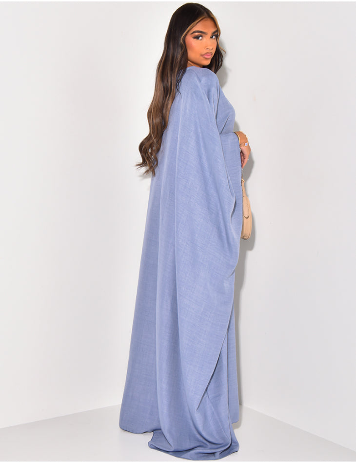 Abaya dress with a tie waist