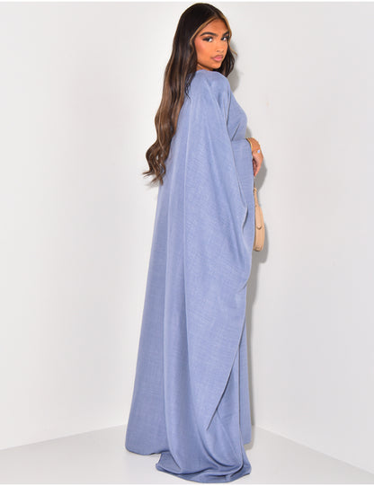 Abaya dress with a tie waist