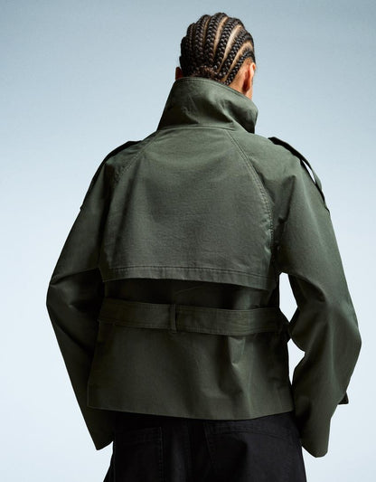 Cropped trench coat