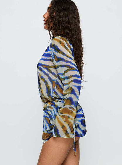 Get Closer Backless Blue Zebra