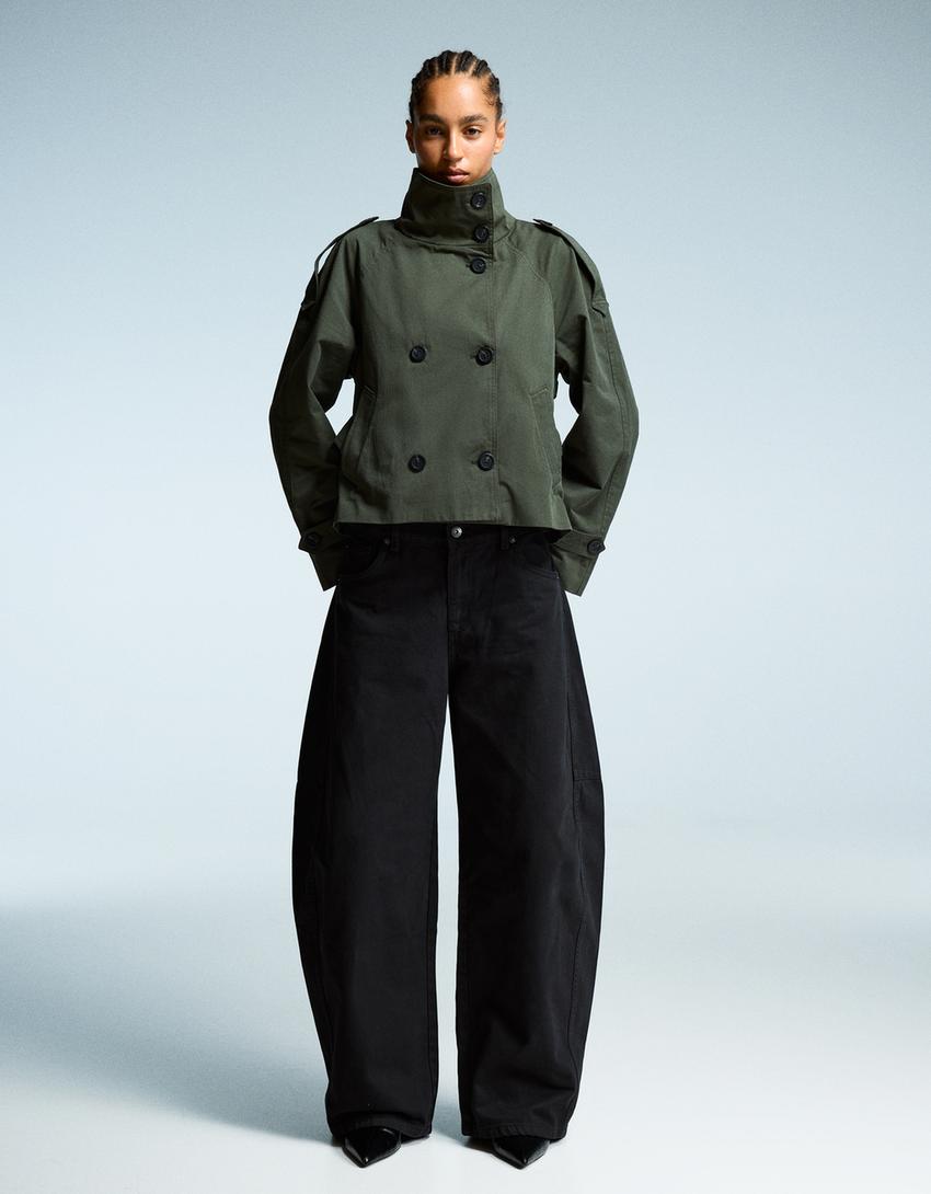 Cropped trench coat