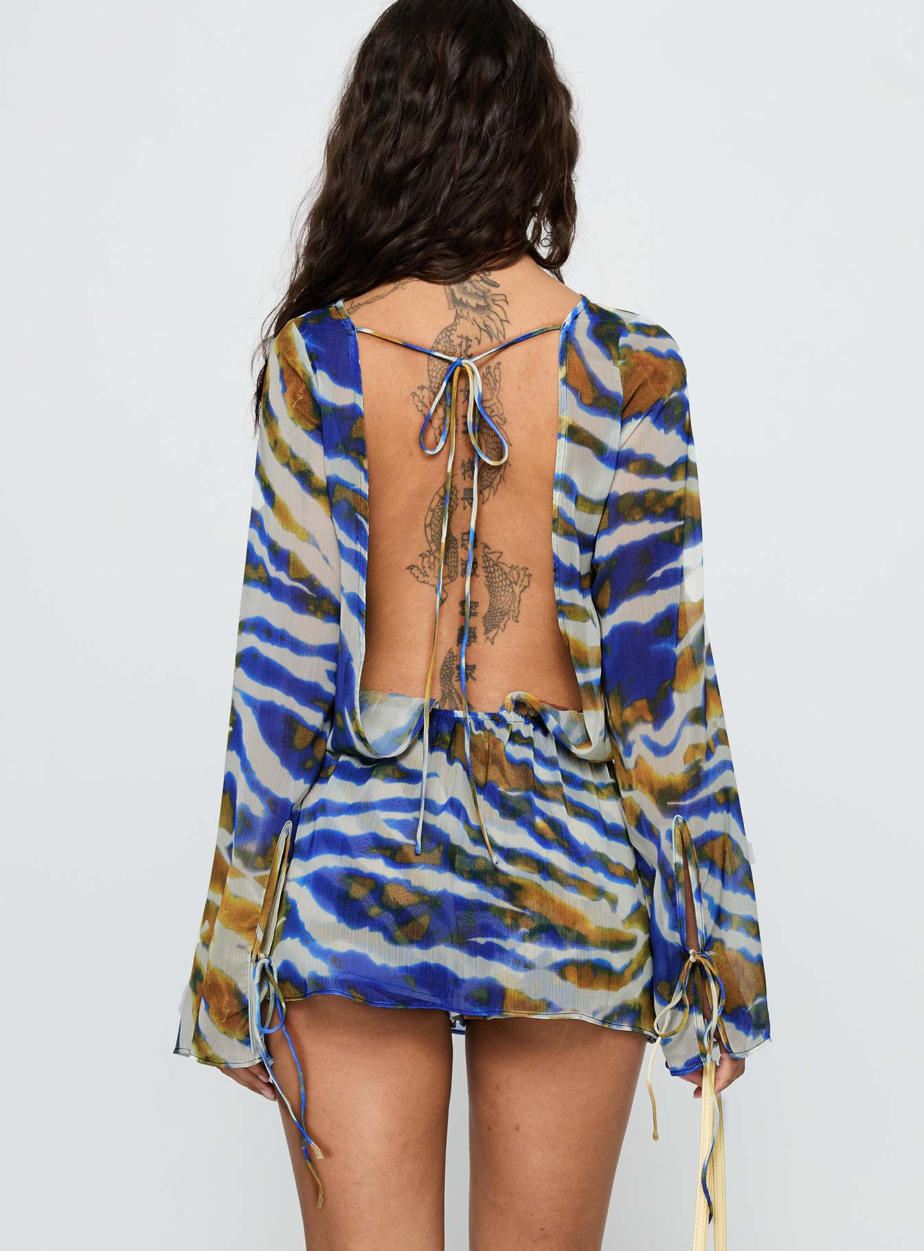 Get Closer Backless Blue Zebra