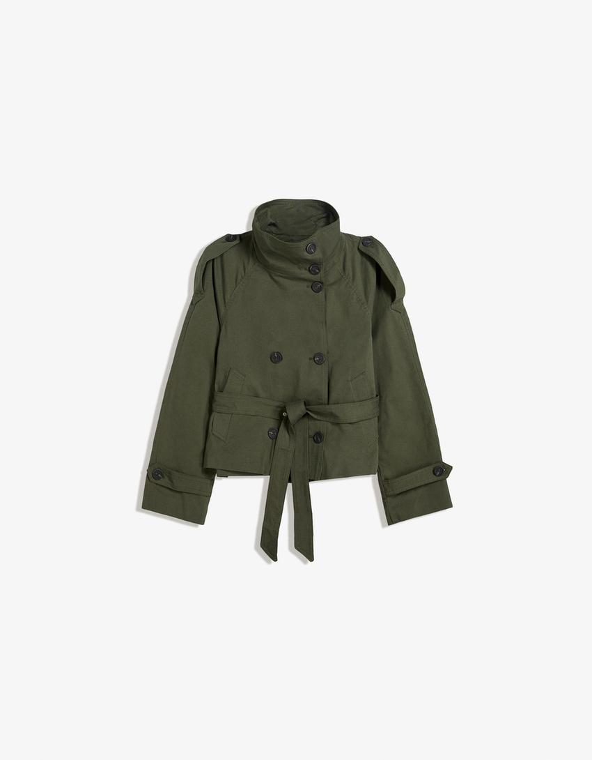Cropped trench coat