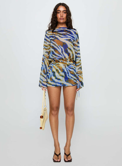 Get Closer Backless Blue Zebra