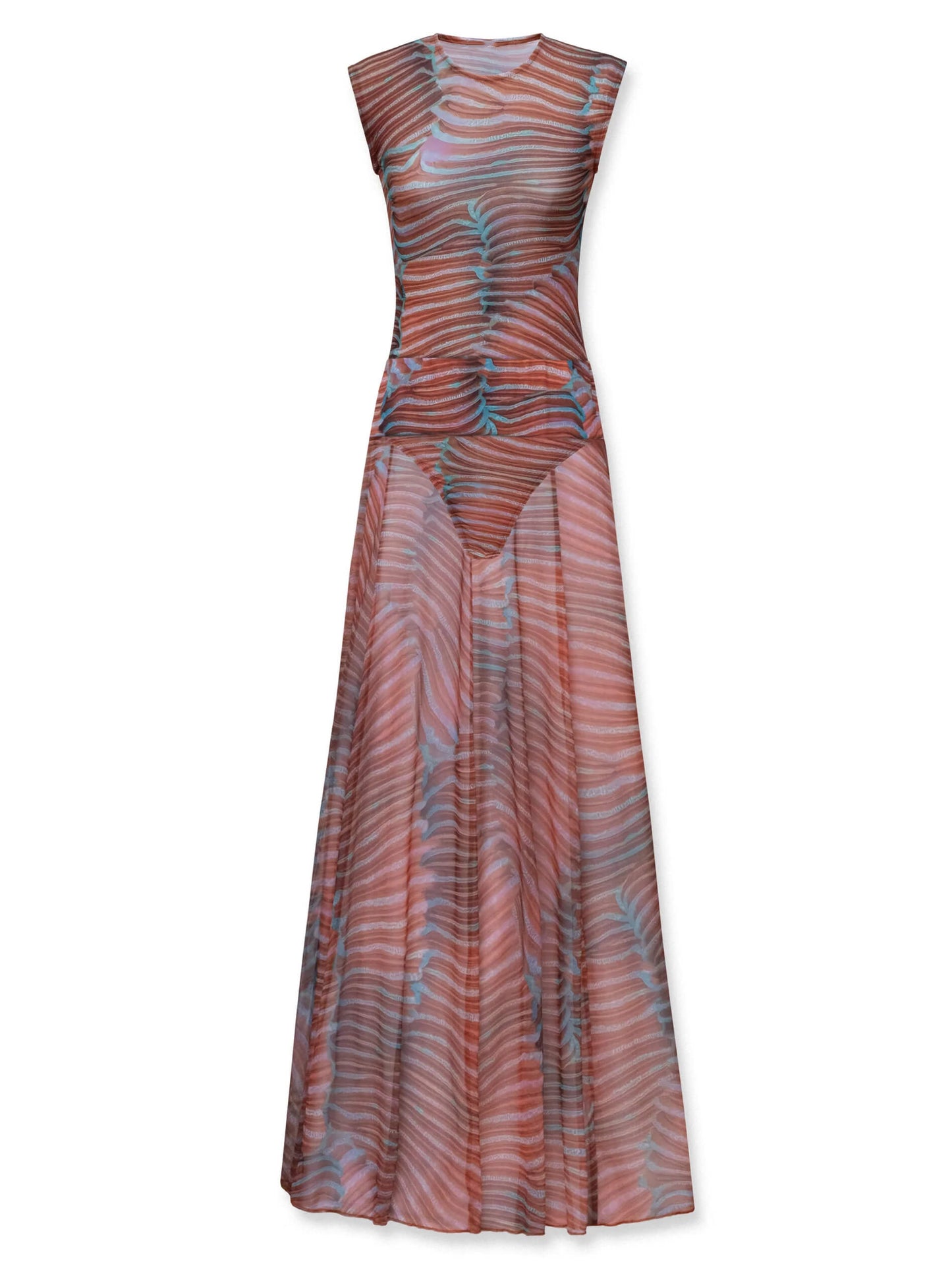 Ripple Glow Mesh Bodysuit Skirt Sienna Set