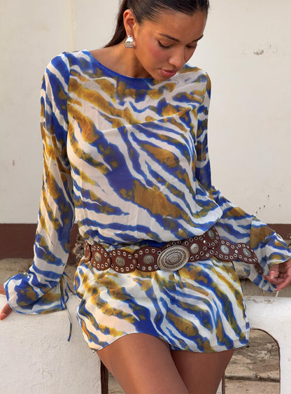 Get Closer Backless Blue Zebra