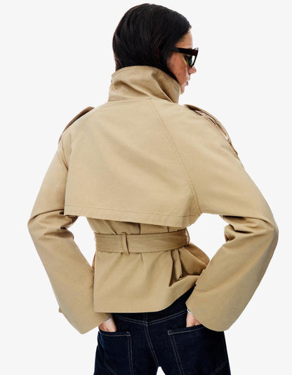 Cropped trench coat