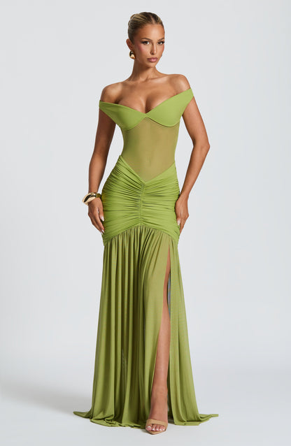 Alaia Maxi Dress - Olive Dress Babyboo Fashion Premium Exclusive Design